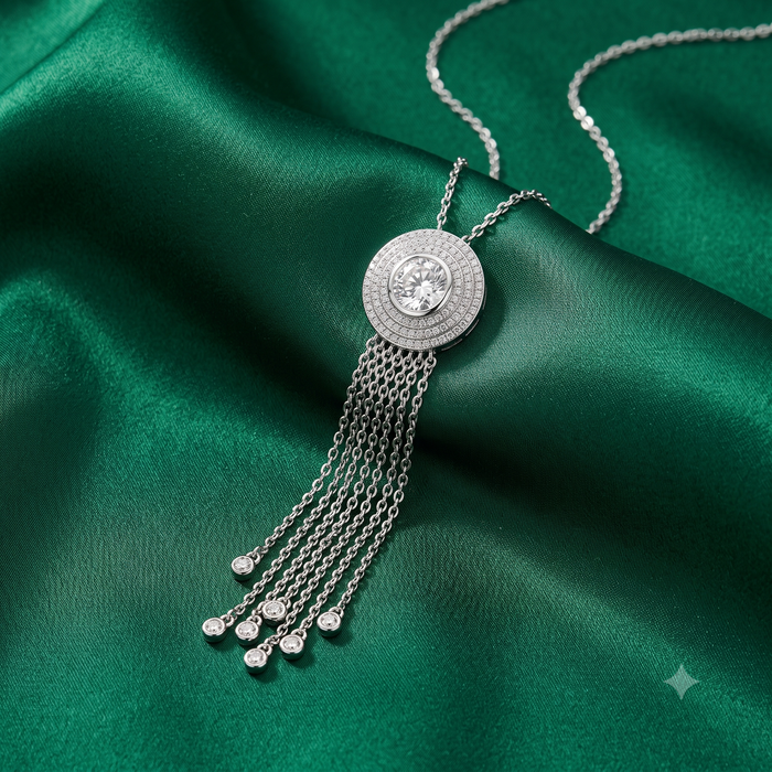 Silver Euphoric Solitaire Chimes Necklace