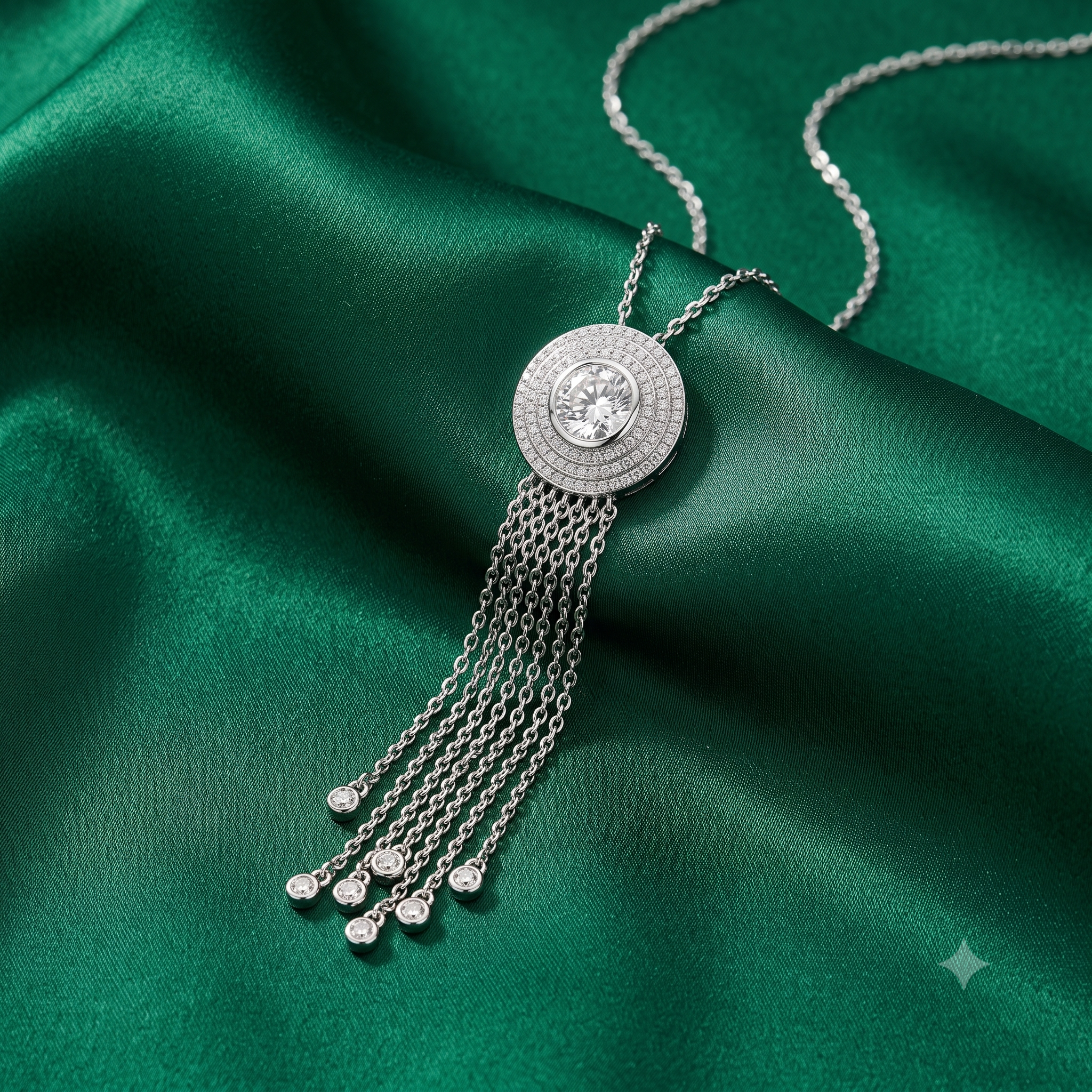 Silver Euphoric Solitaire Chimes Necklace