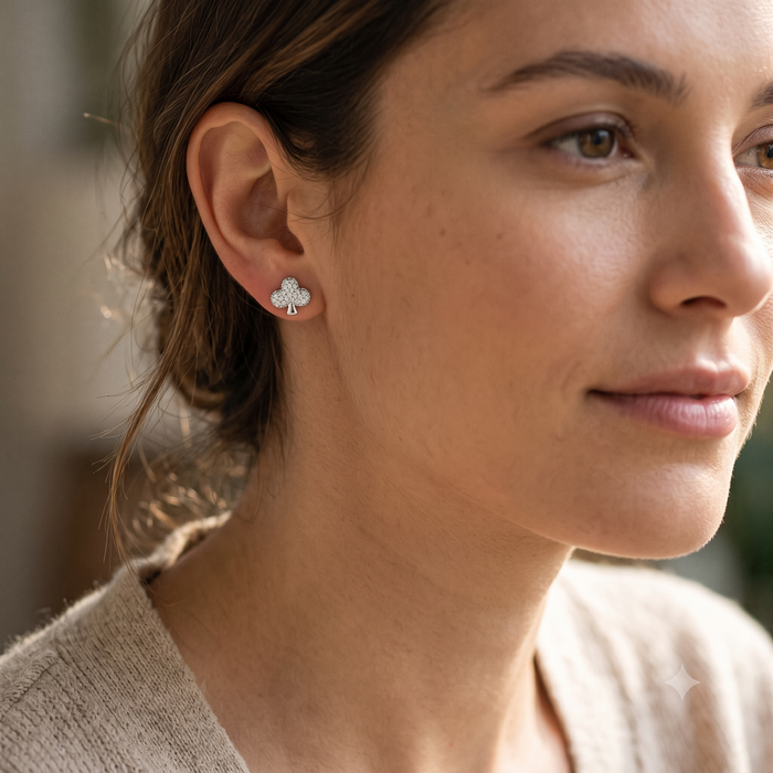Silver Sparkling Little Dream Tree Earrings