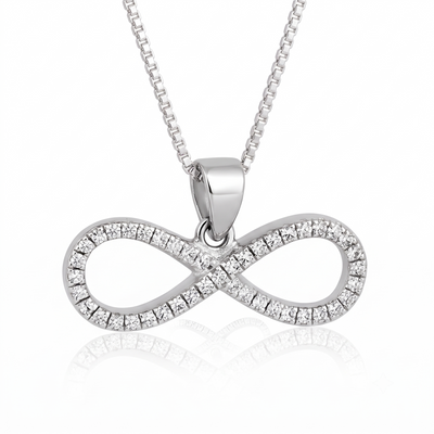 Silver Sparkling Infinity Pendant