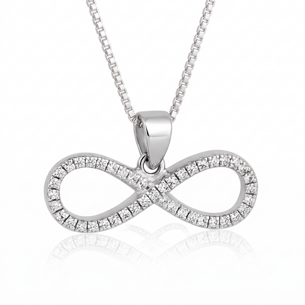 Silver Sparkling Infinity Pendant