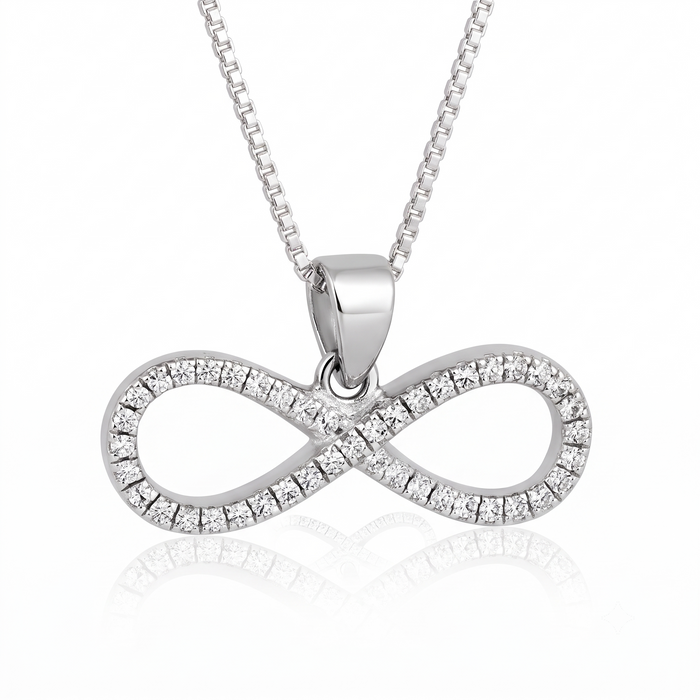 Silver Sparkling Infinity Pendant