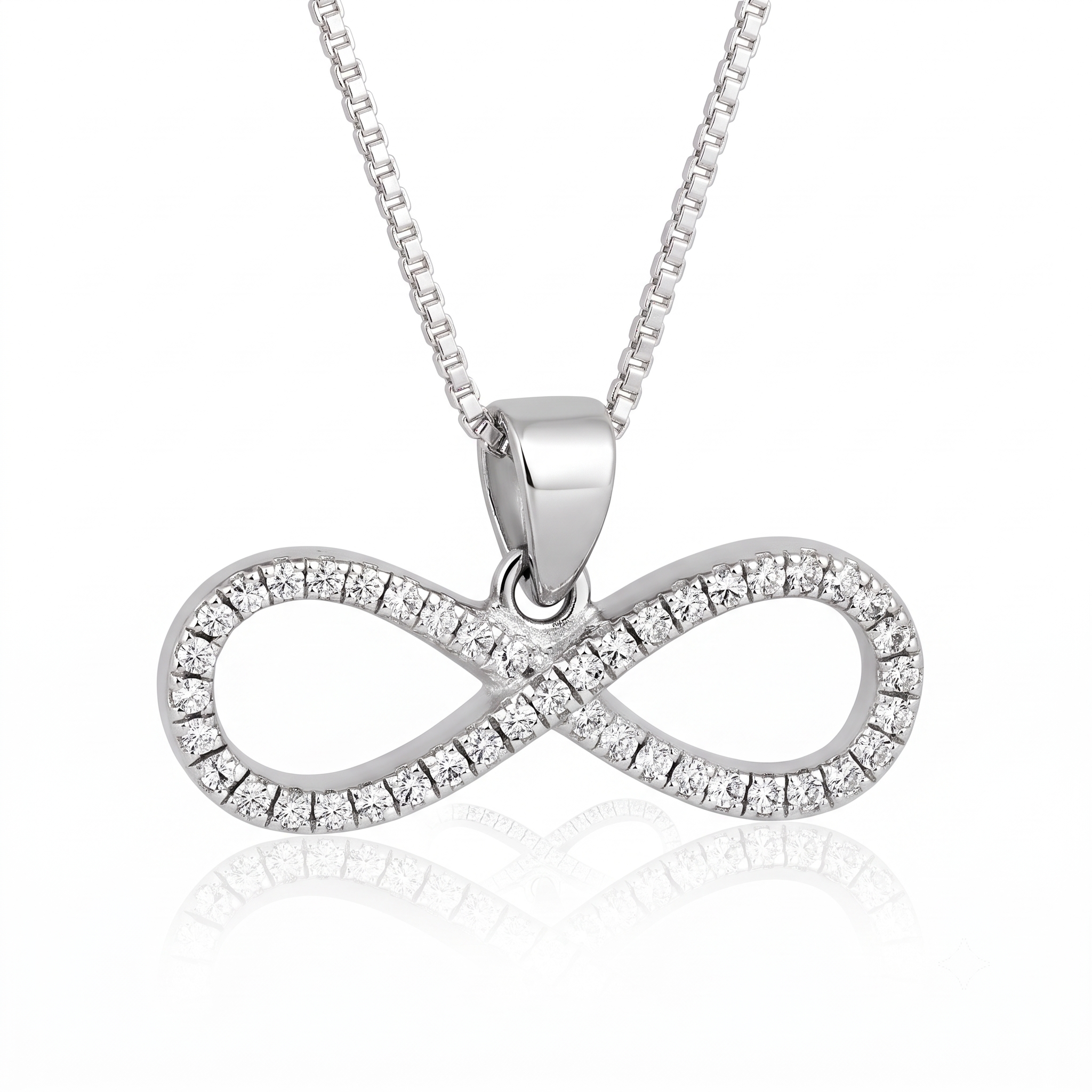 Silver Sparkling Infinity Pendant