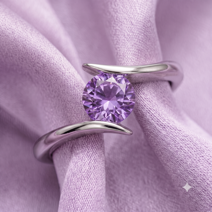 Silver Amethyst Embrace Ring