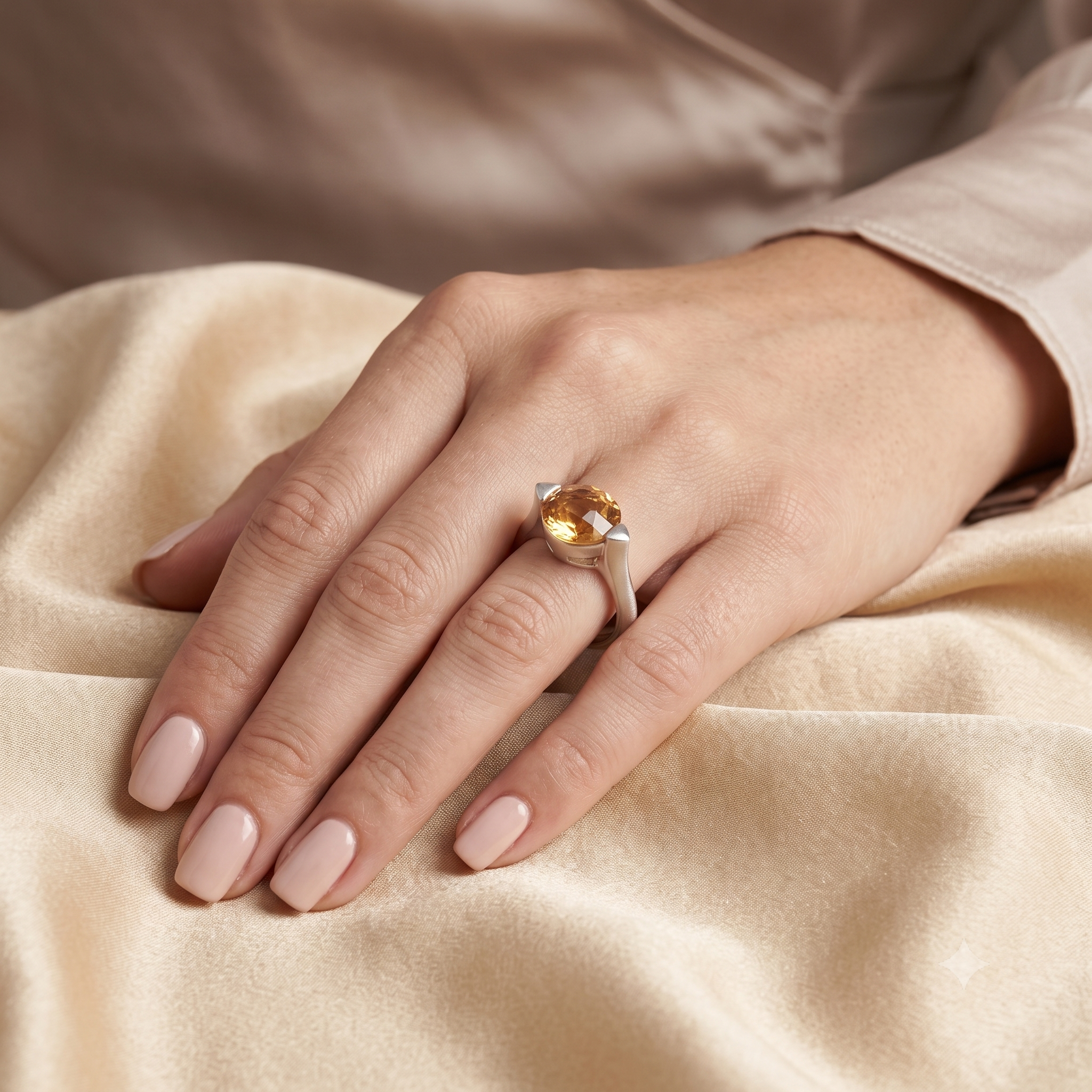 Silver Imperial Yellow Topaz Ring