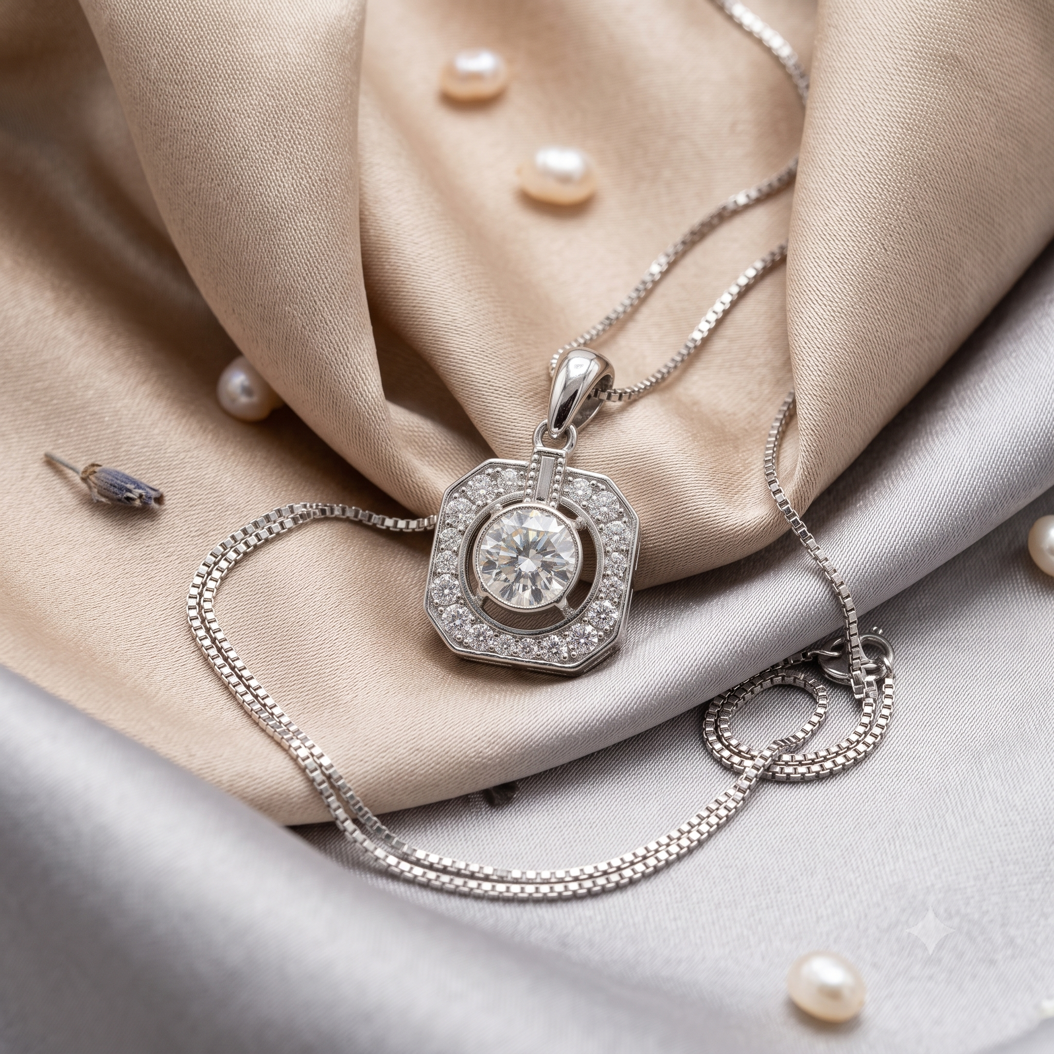 Silver Sparkling Heirloom Pendant