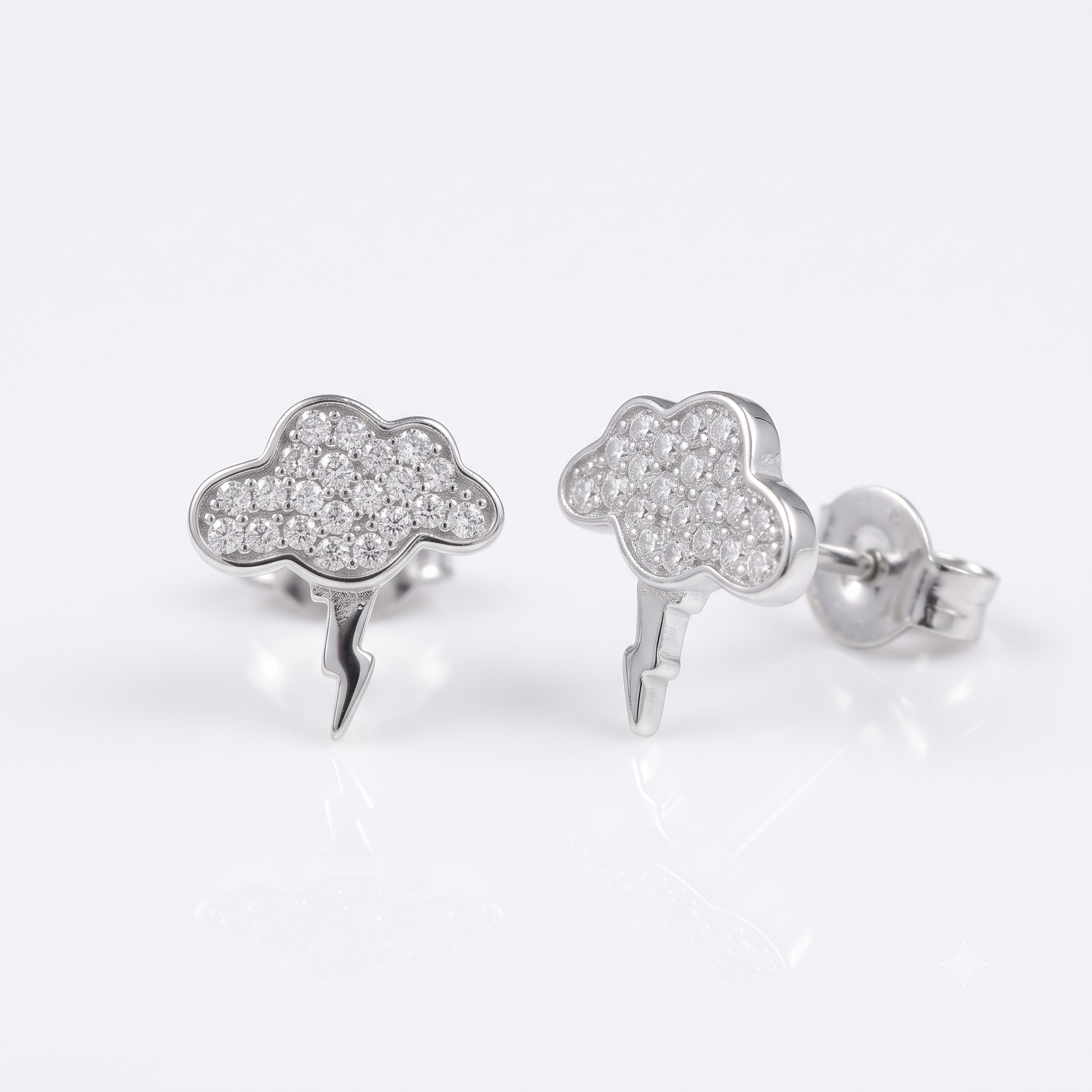 Silver Sparkling Thunder Earrings