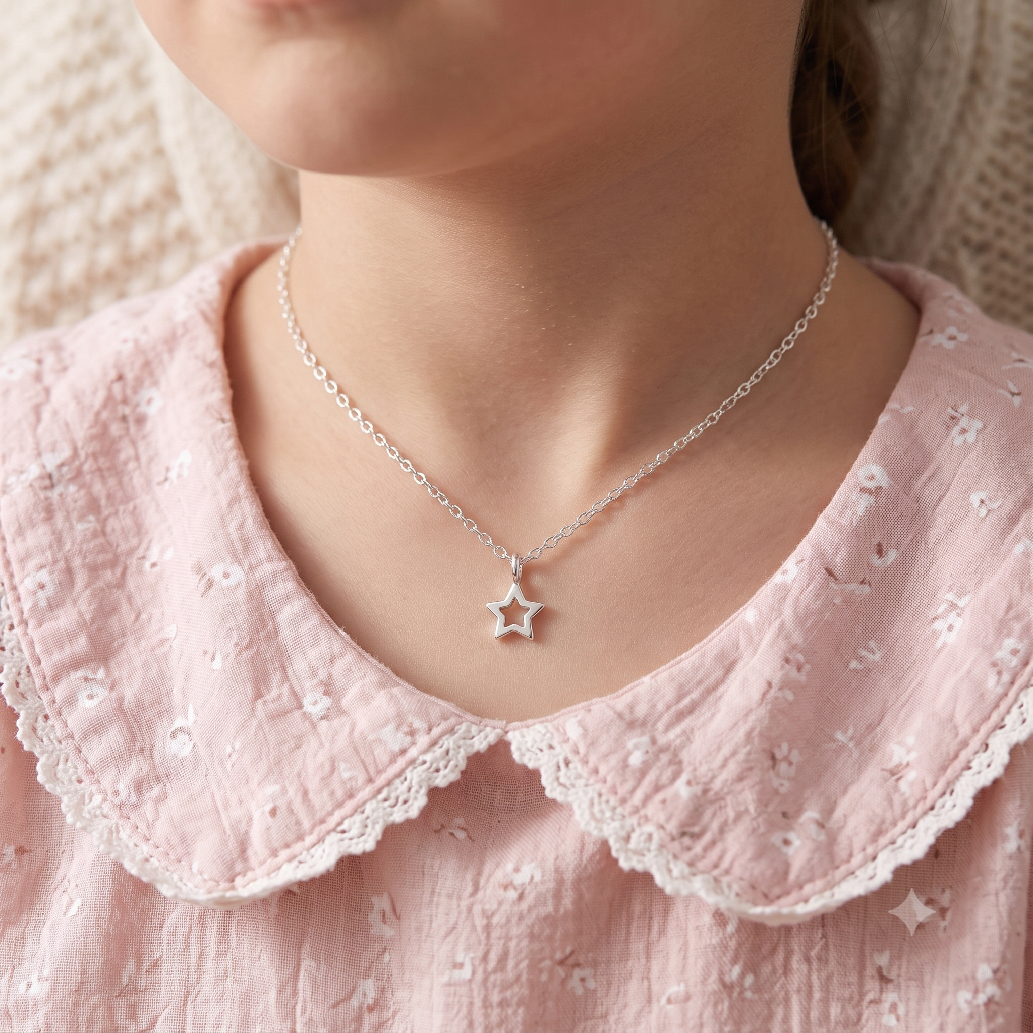 Silver Kids Star Necklace