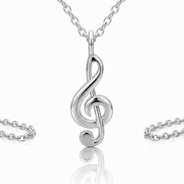 Silver Kids G-Clef Necklace