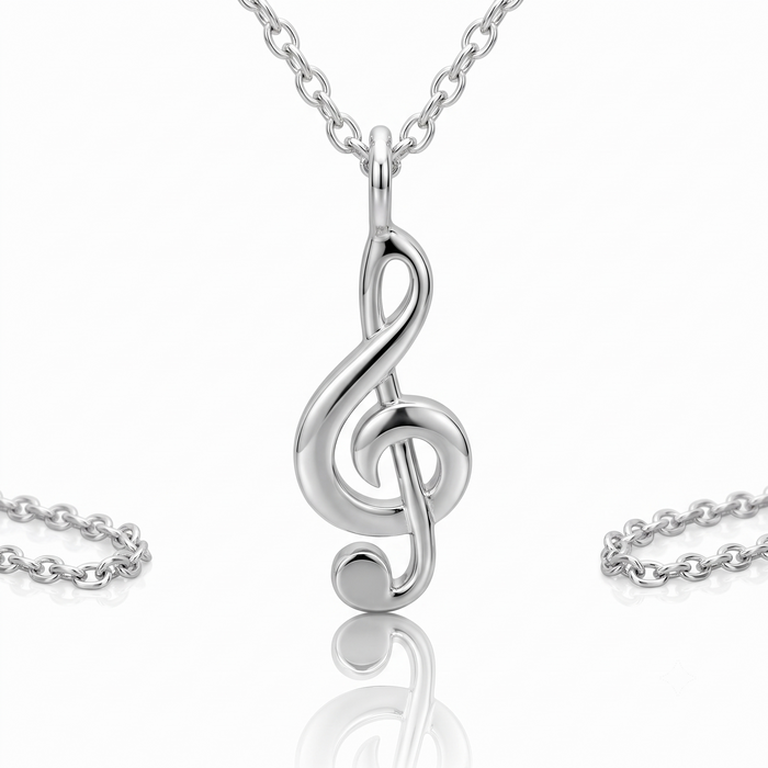 Silver Kids G-Clef Necklace