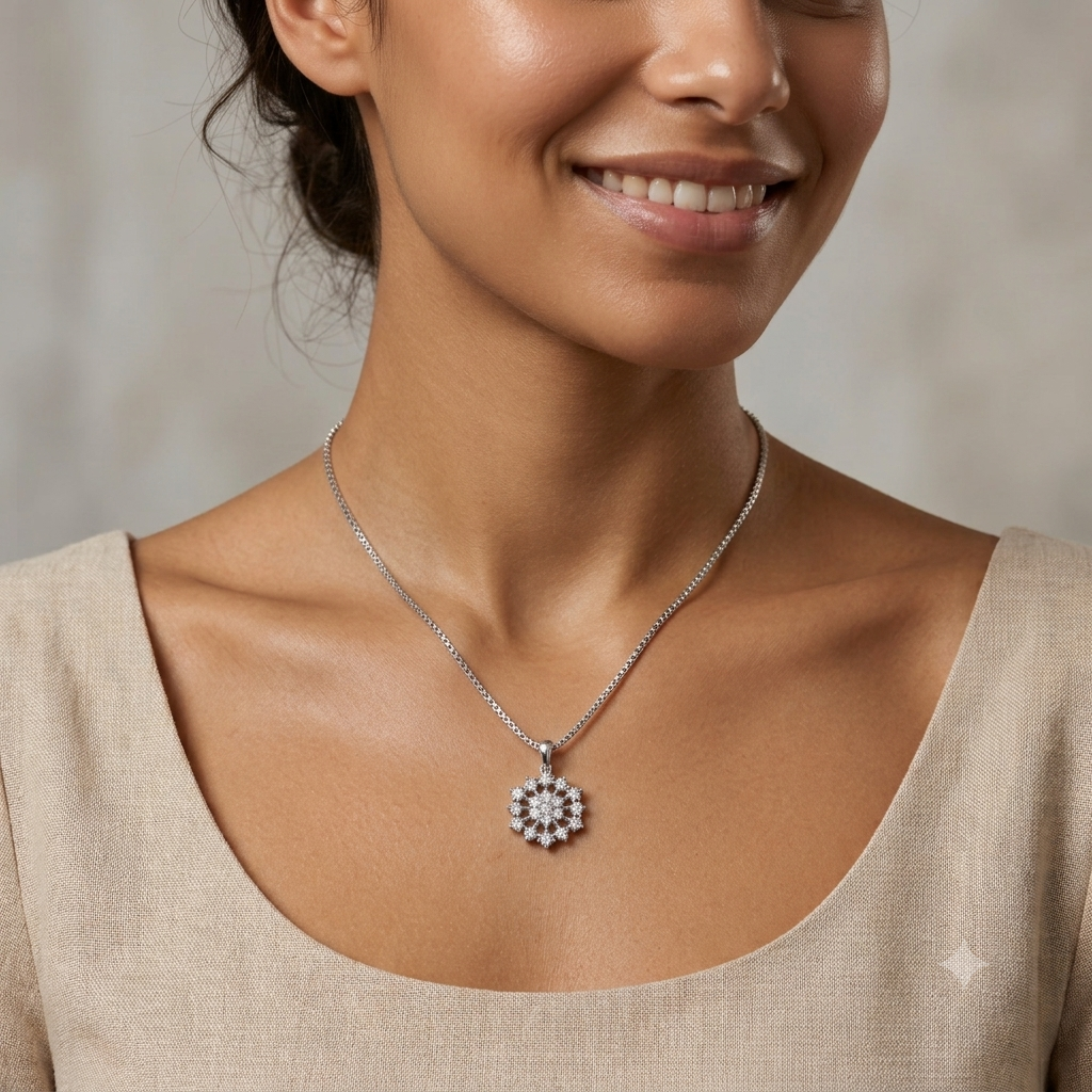 Silver Classic Snowflake Pendant