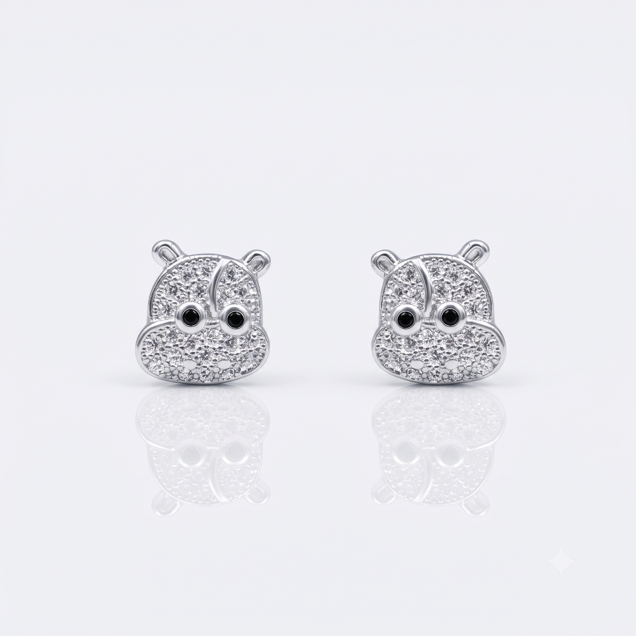 Silver Sparkling Hamster Earrings