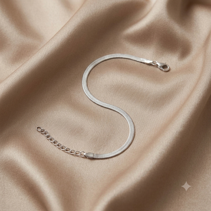 Silver Minimal Flat Bracelet