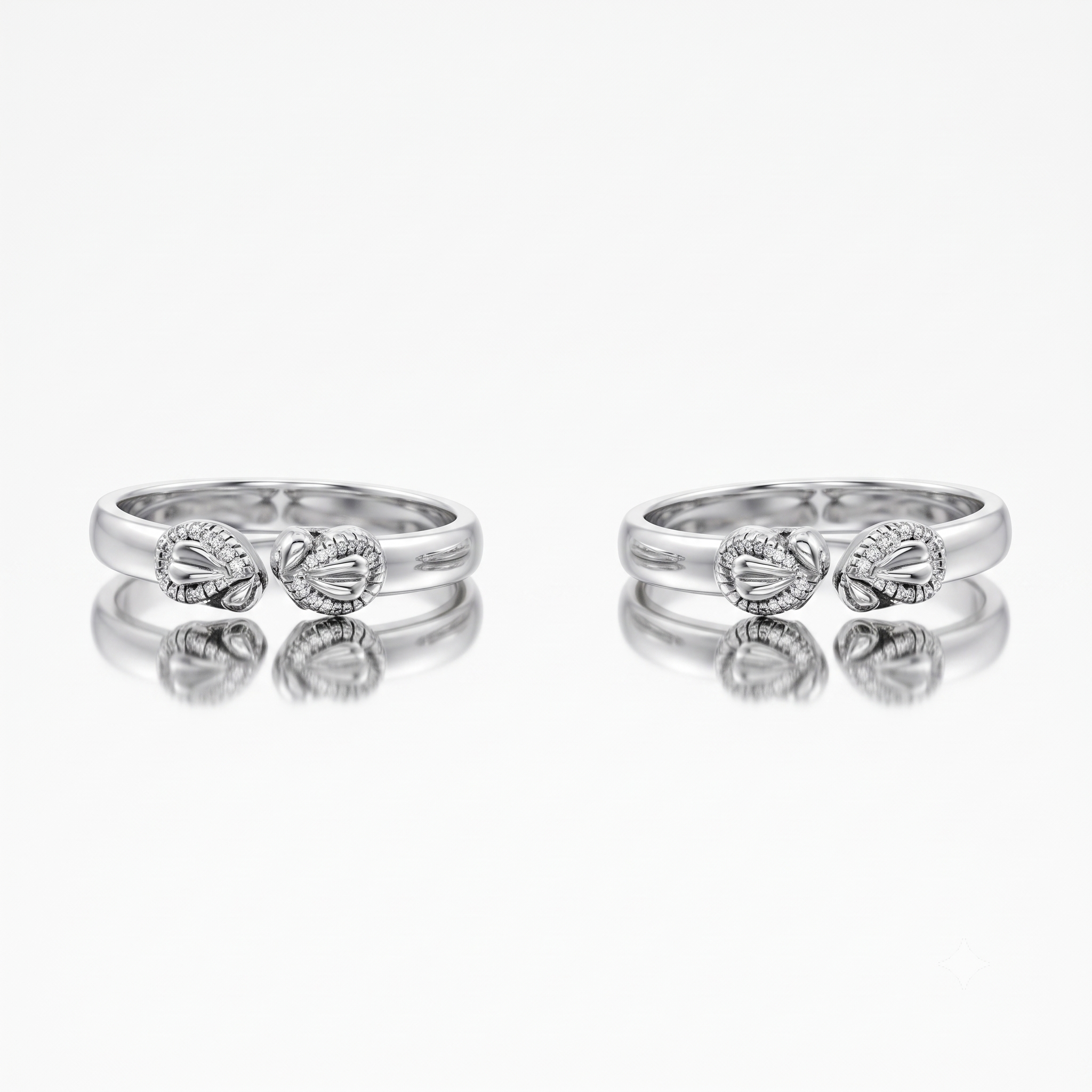 Silver Oxidised Budding Toe Rings