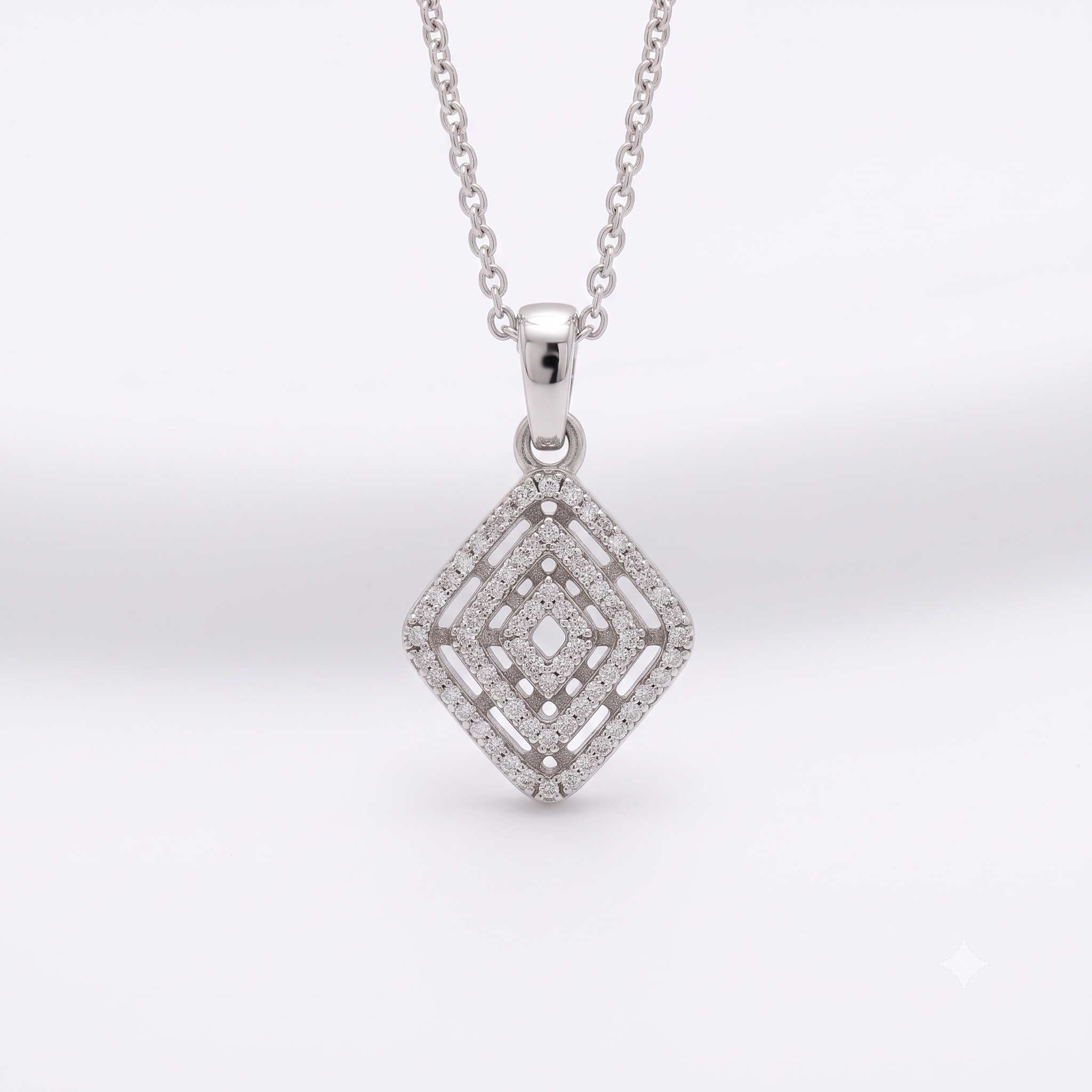 Silver Sparkling Mesh Evil Eye Necklace