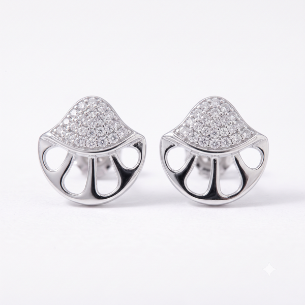 Silver Sparkling Jelly Fish Earrings