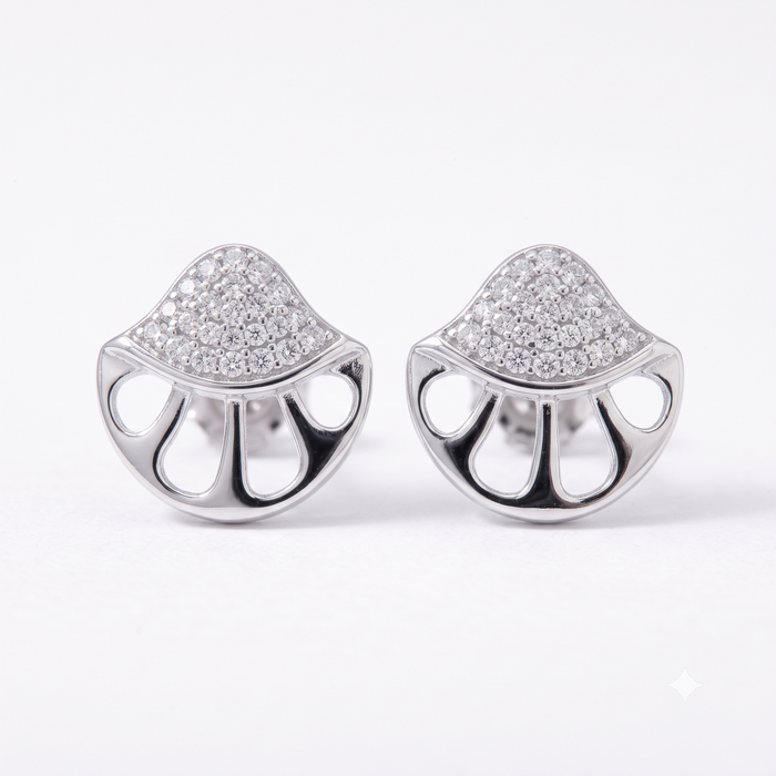 Silver Sparkling Jelly Fish Earrings