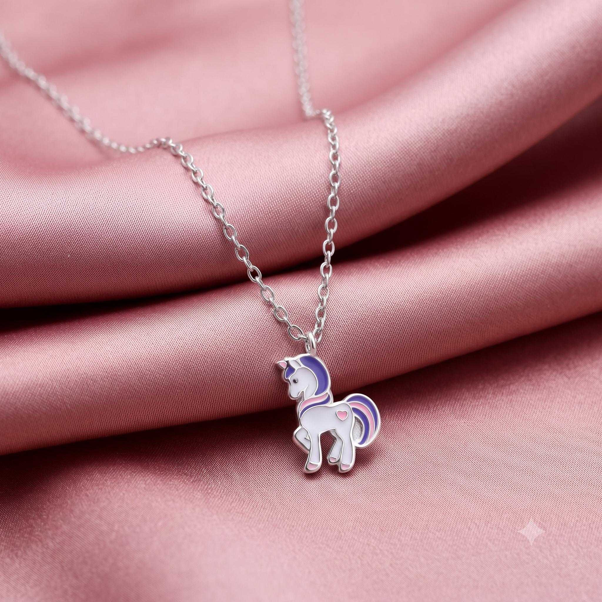 Silver Kids Unicorn Necklace