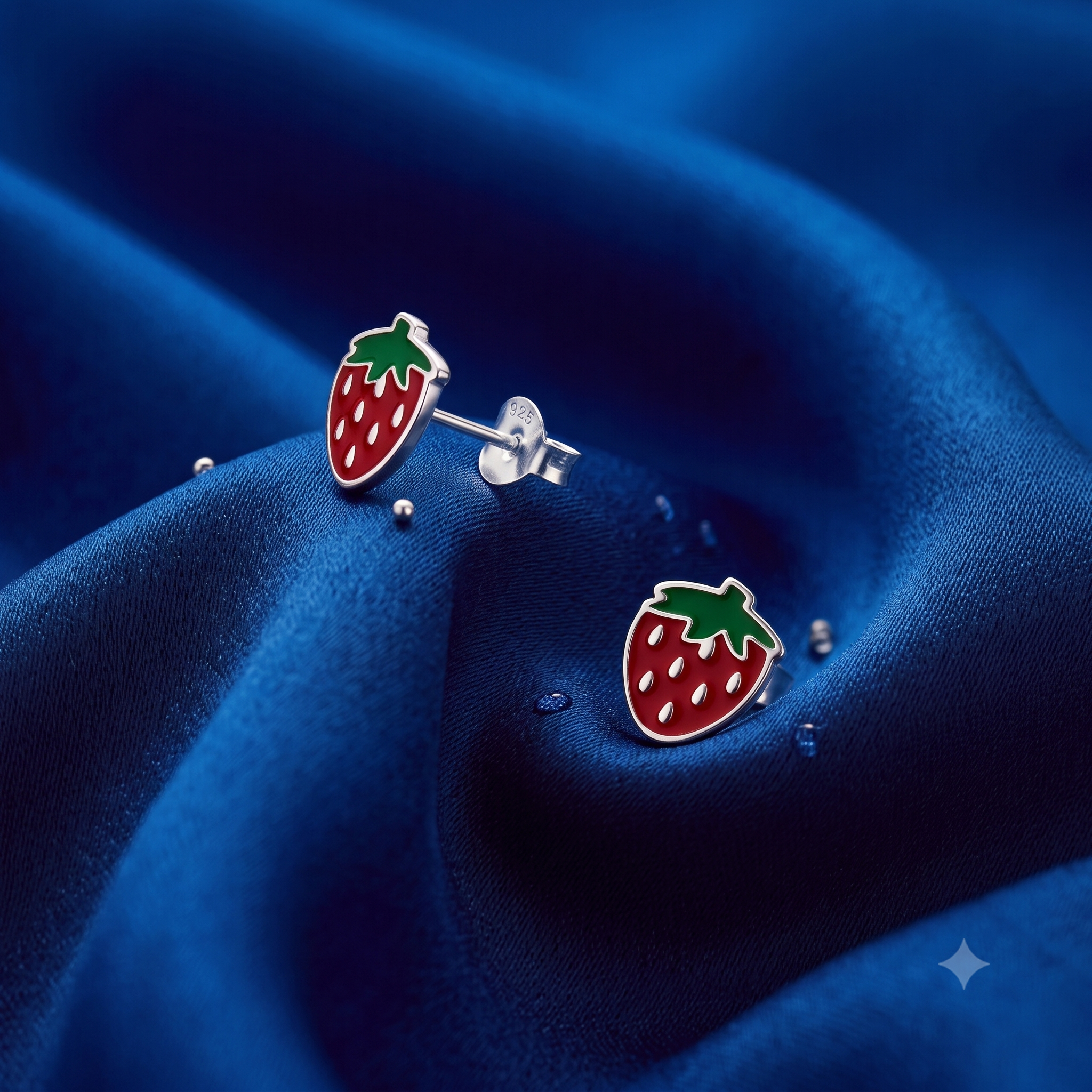 Silver Kids Strawberry Stud Earrings