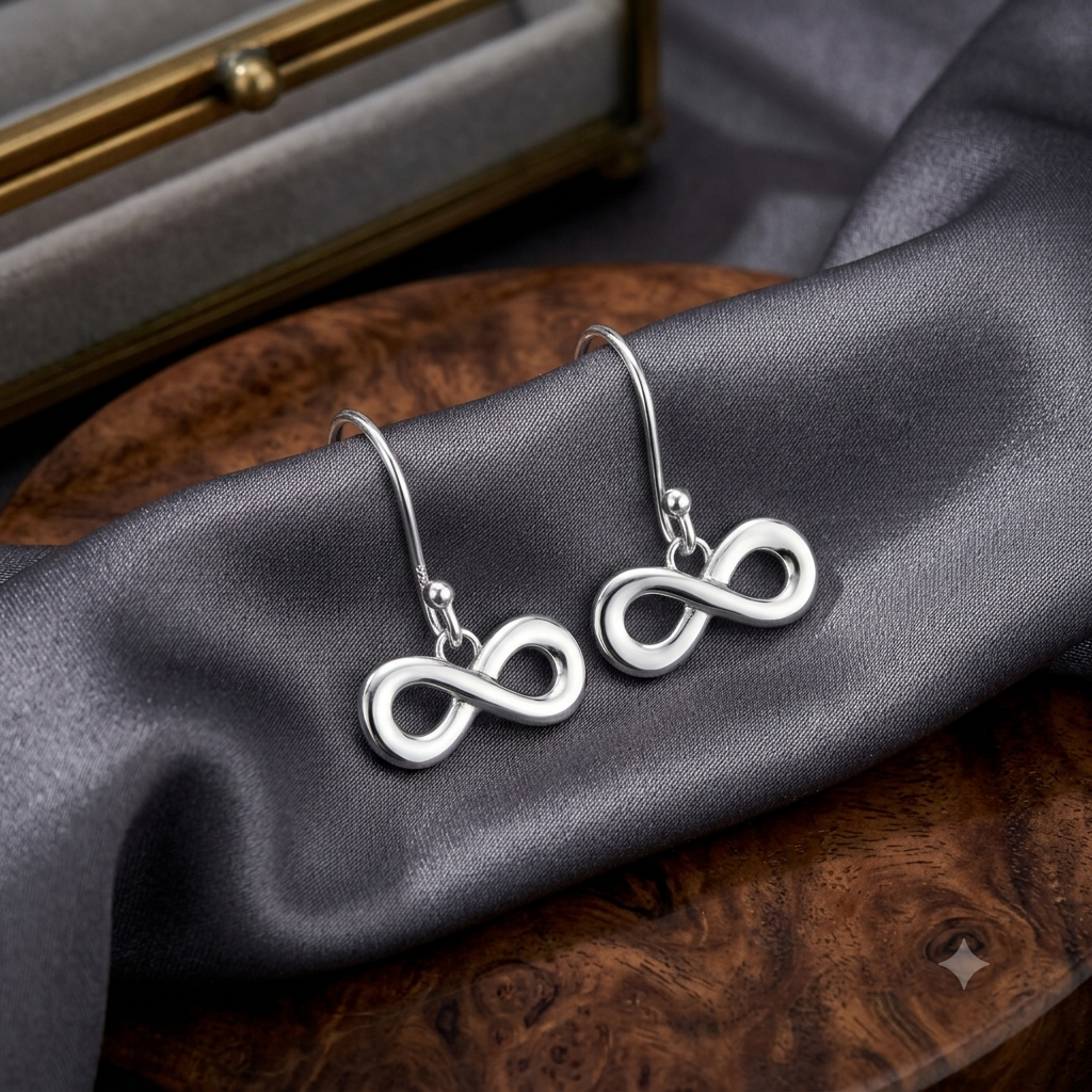Silver Infinity Hook Earrings