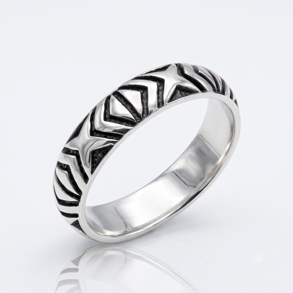Silver Astrix Band Ring