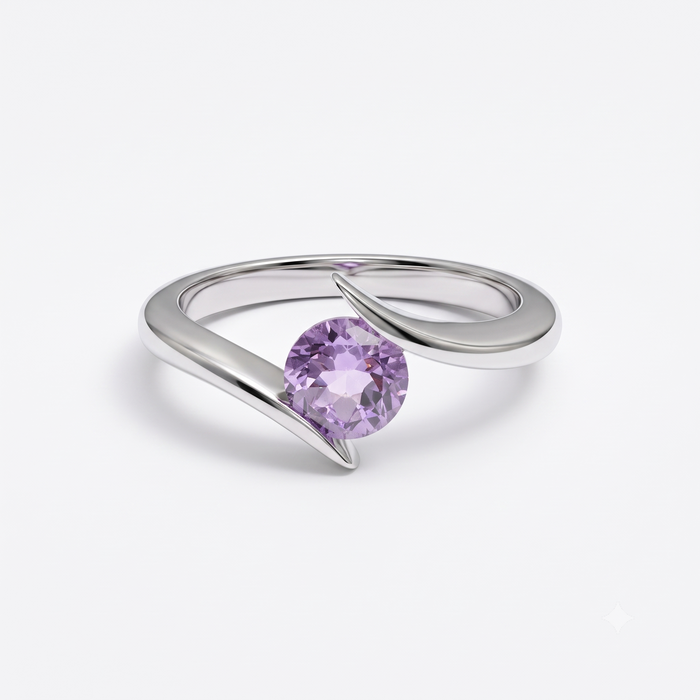 Silver Amethyst Embrace Ring