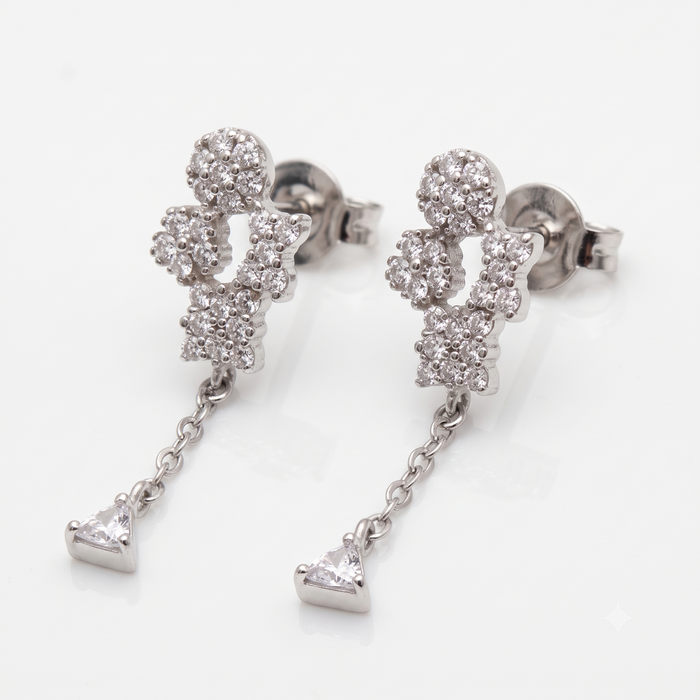Silver Sparkle Fantasy with Danglers Earrings
