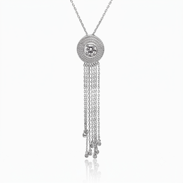 Silver Euphoric Solitaire Chimes Necklace