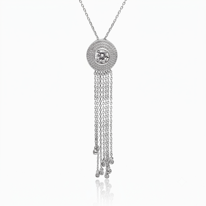 Silver Euphoric Solitaire Chimes Necklace