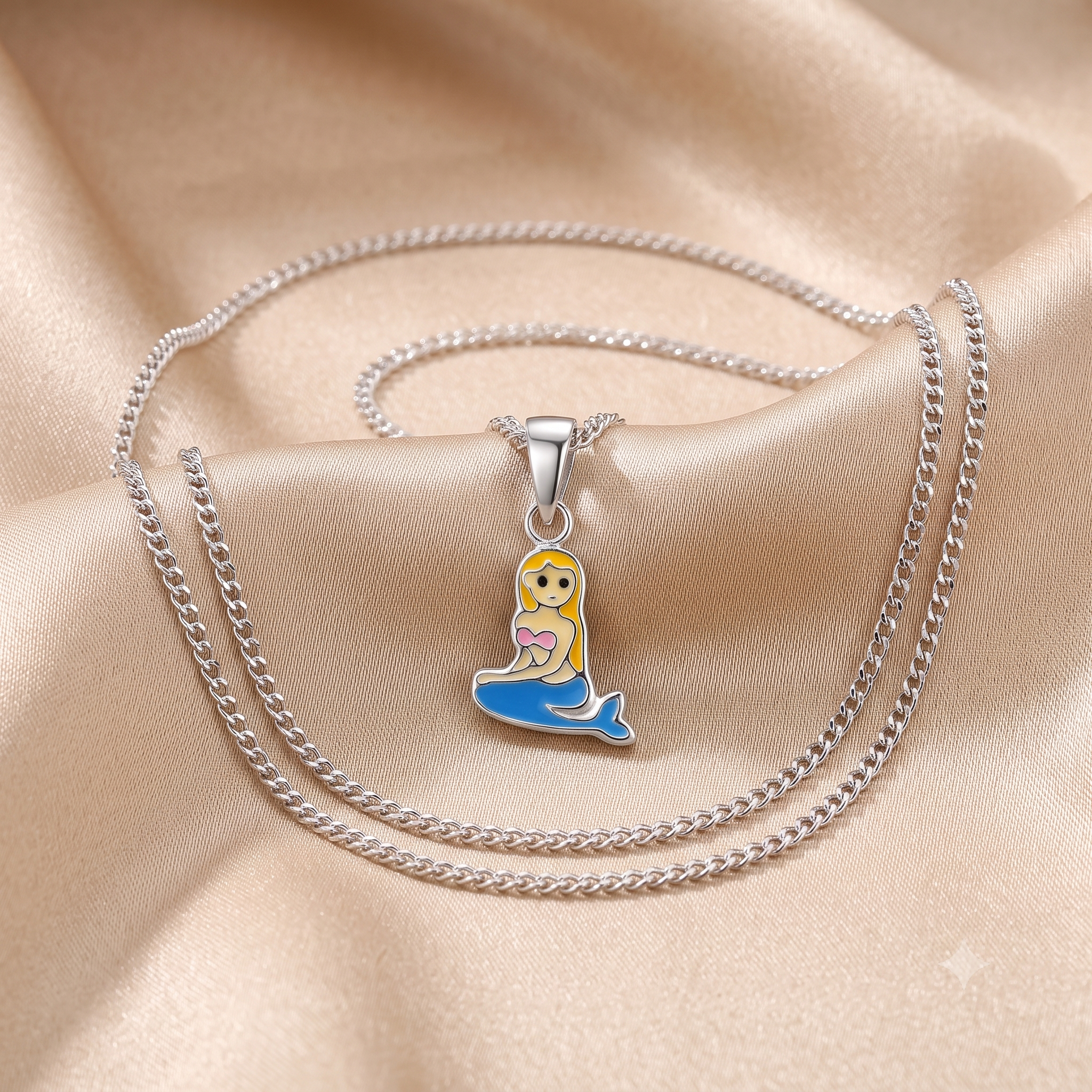 Silver Kids Mermaid Necklace