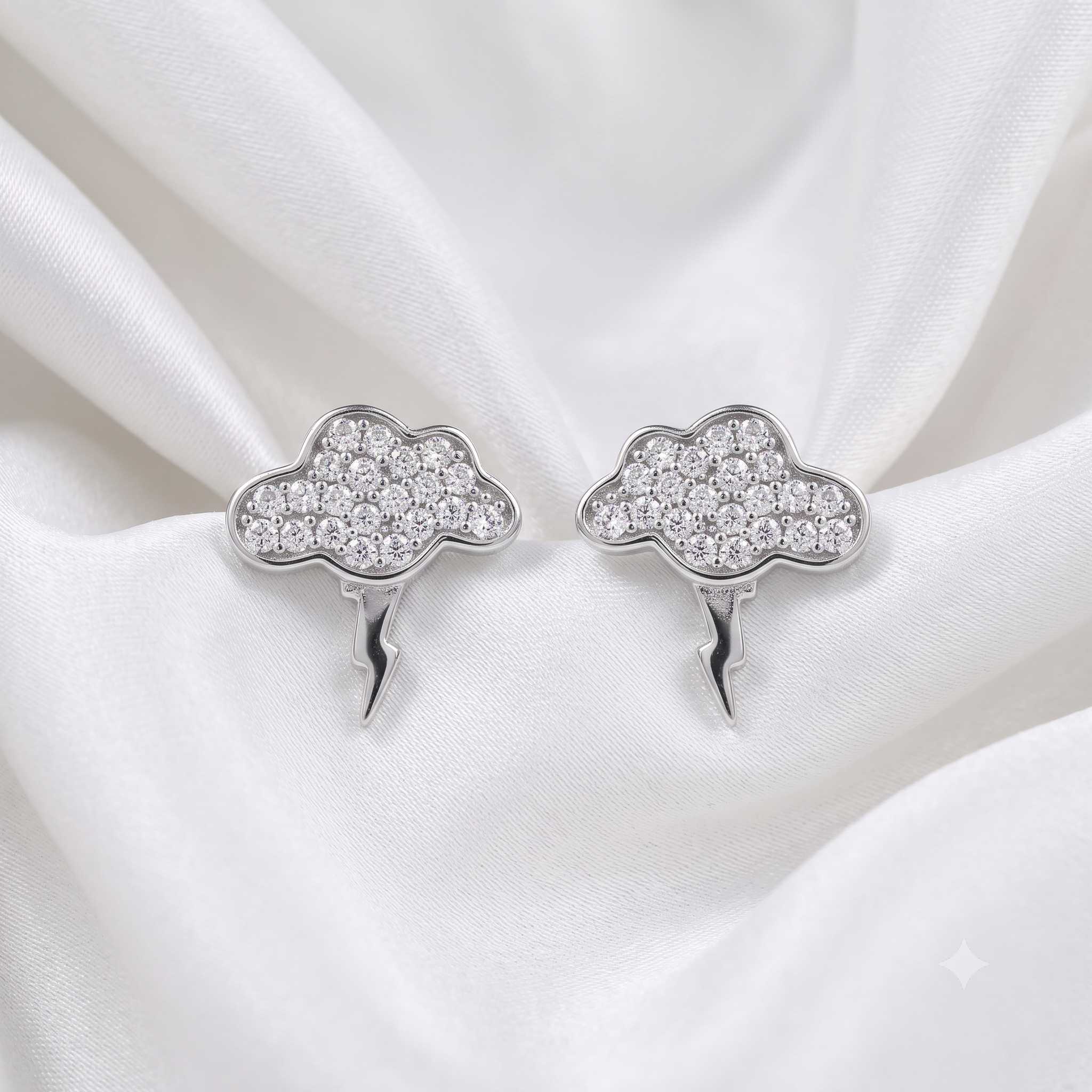 Silver Sparkling Thunder Earrings