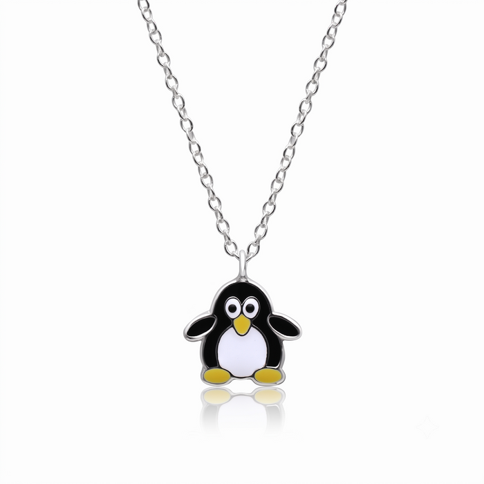 Silver Naughty Penguin Necklace