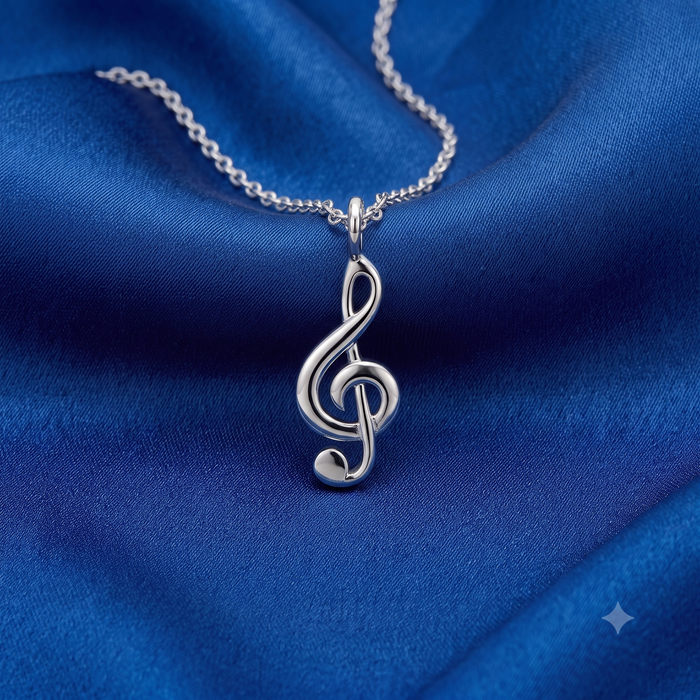 Silver Kids G-Clef Necklace