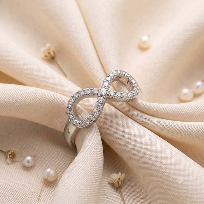 Silver Sparkling Infinity Ring