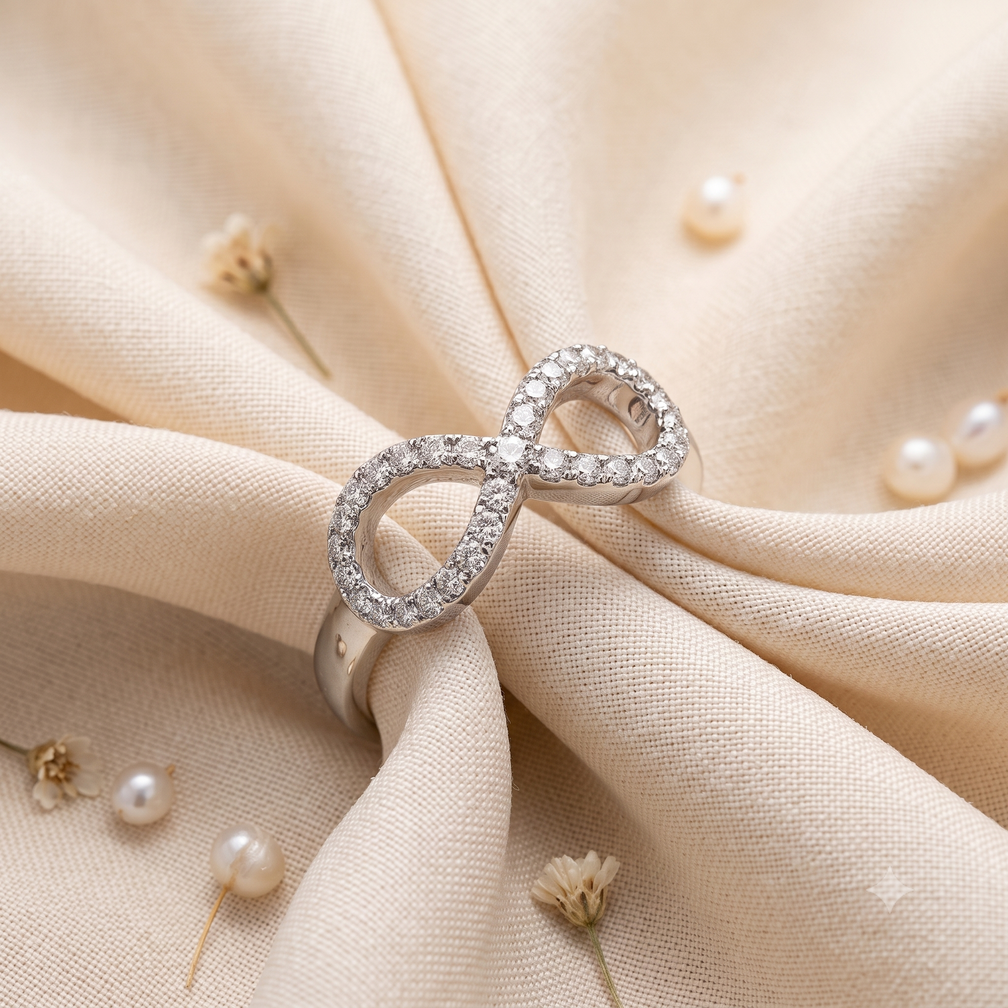 Silver Sparkling Infinity Ring