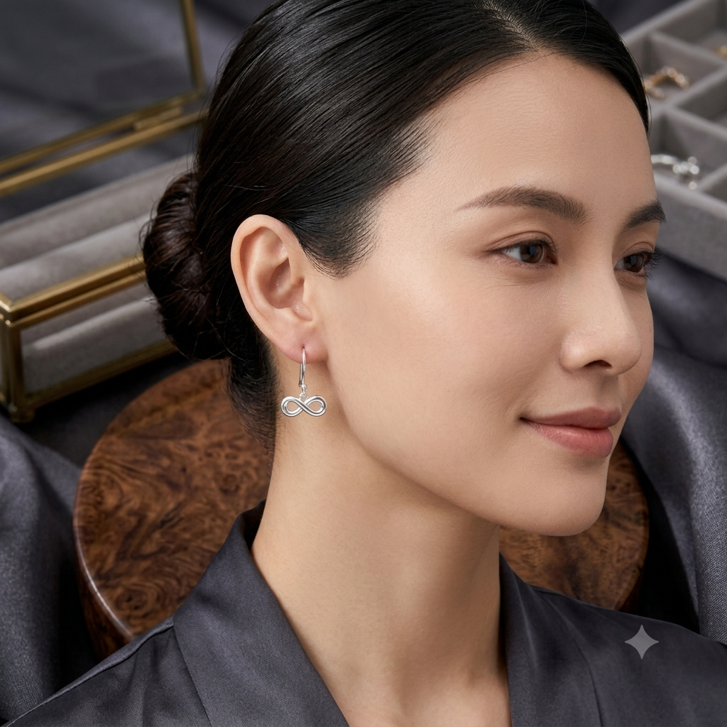 Silver Infinity Hook Earrings