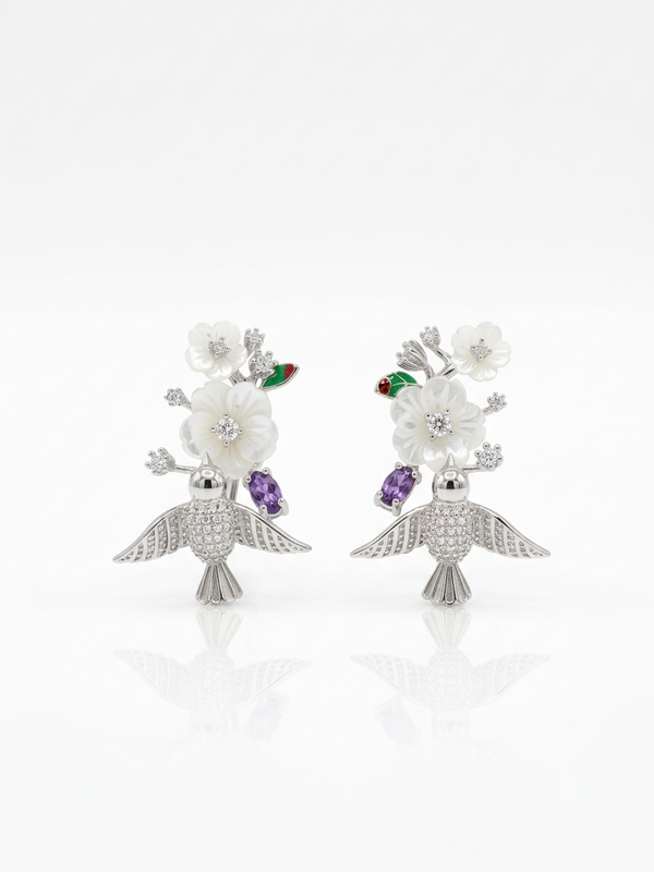 Silver Elysian in Paradise Earrings
