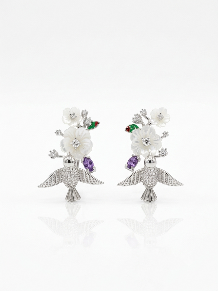 Silver Elysian in Paradise Earrings