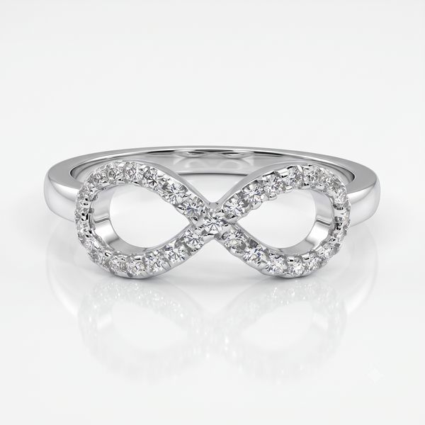 Silver Sparkling Infinity Ring
