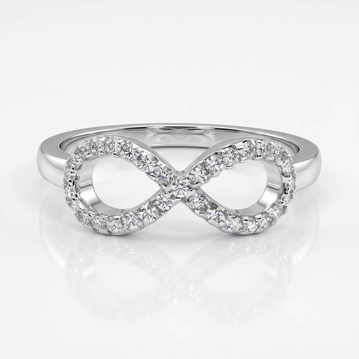 Silver Sparkling Infinity Ring