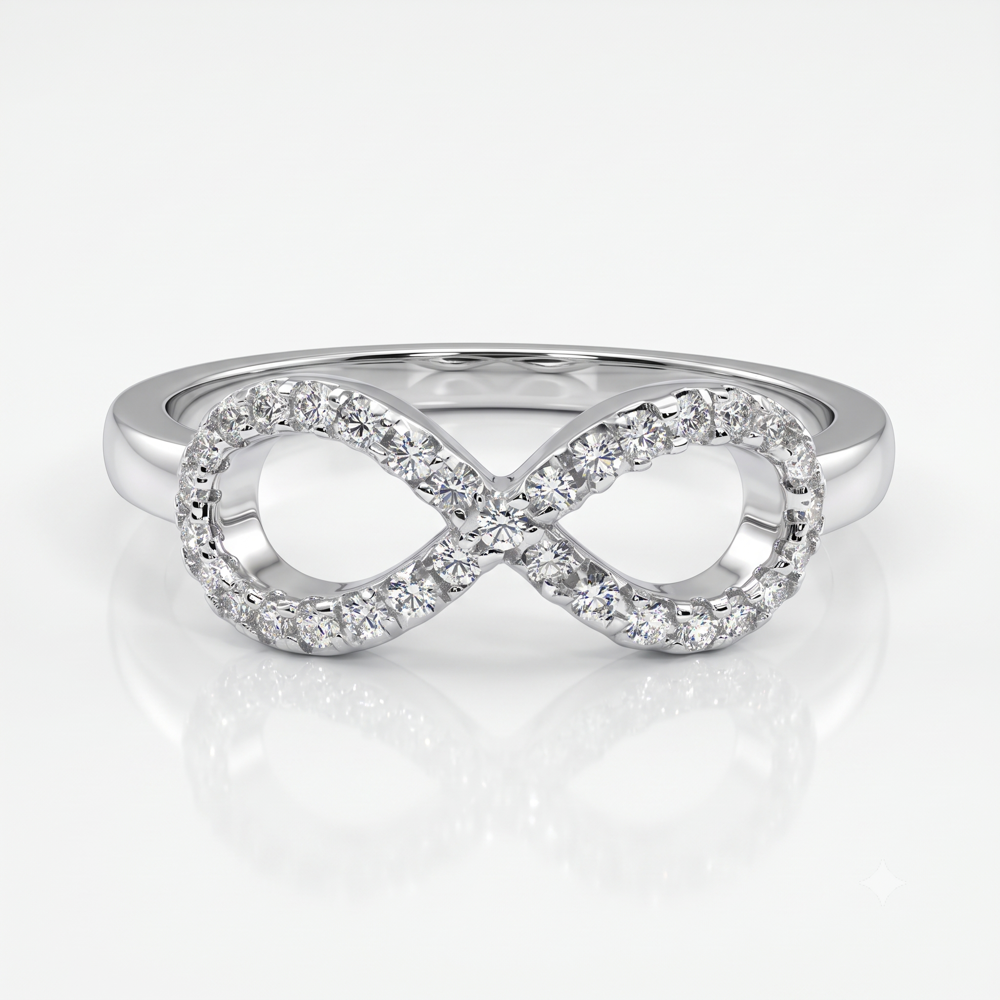 Silver Sparkling Infinity Ring