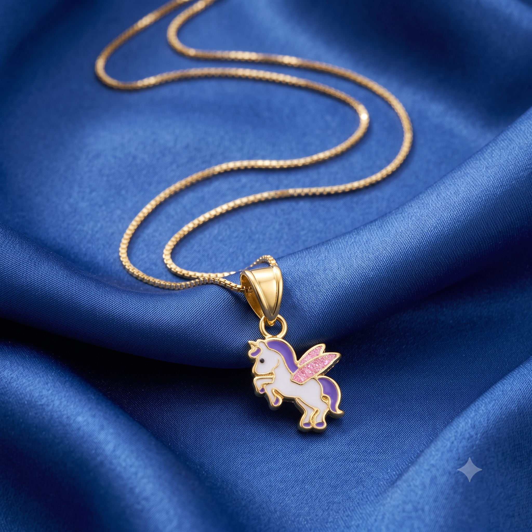 Silver Gold Plated Kids Unicorn Necklace