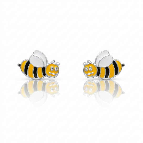 Silver Honey Bee Earrings