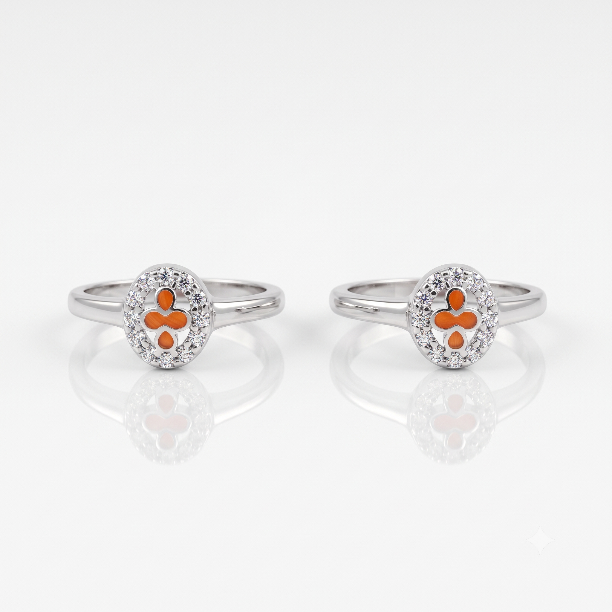 Silver Sparkling Orange Zest Toe Rings