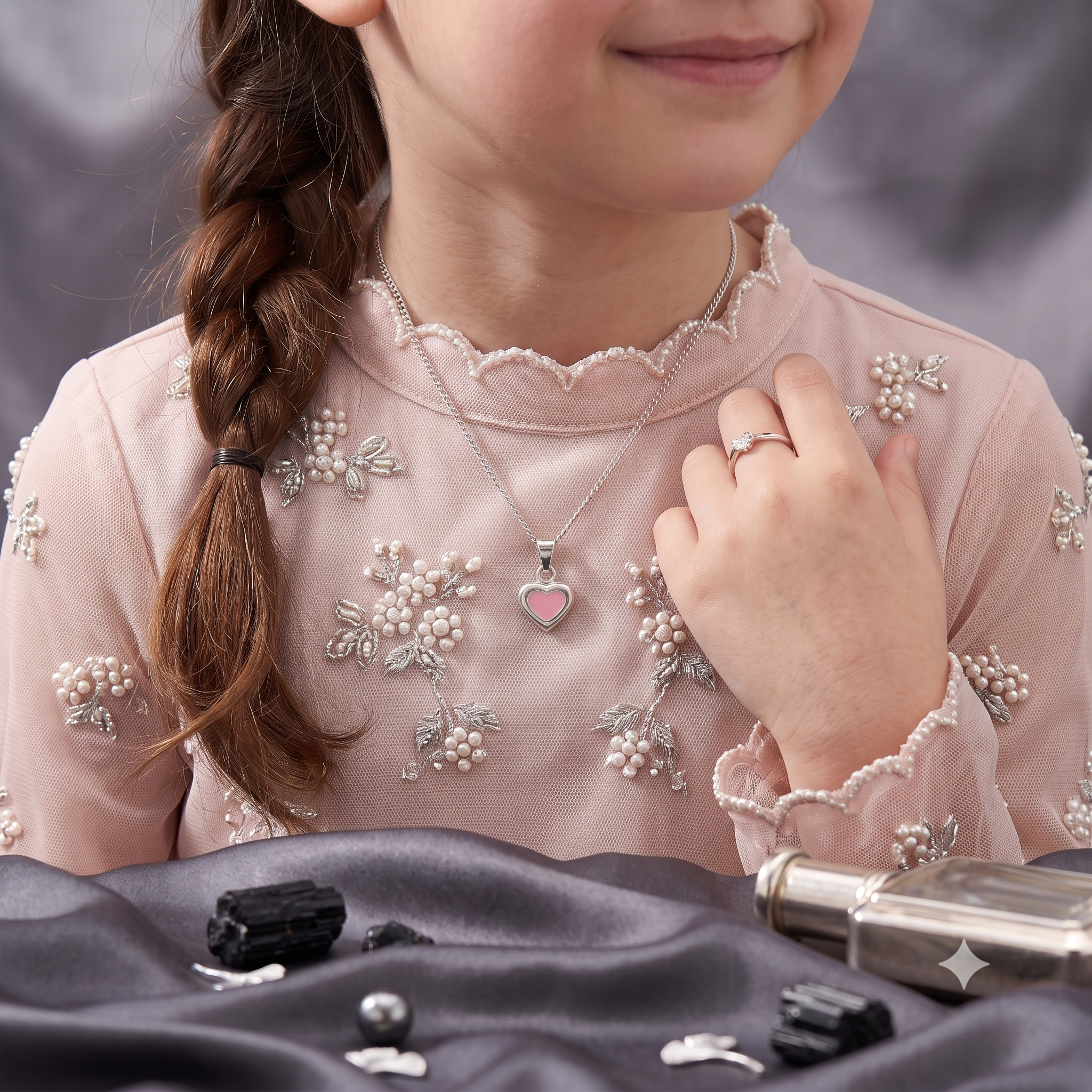 Silver kids Blush Heart Necklace