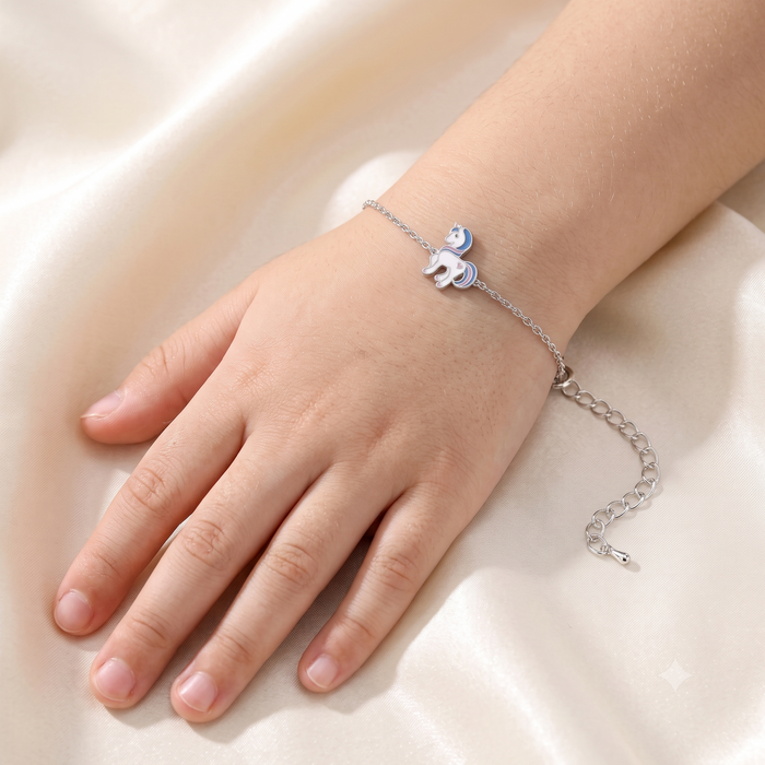 Silver Kids Unicorn Bracelet