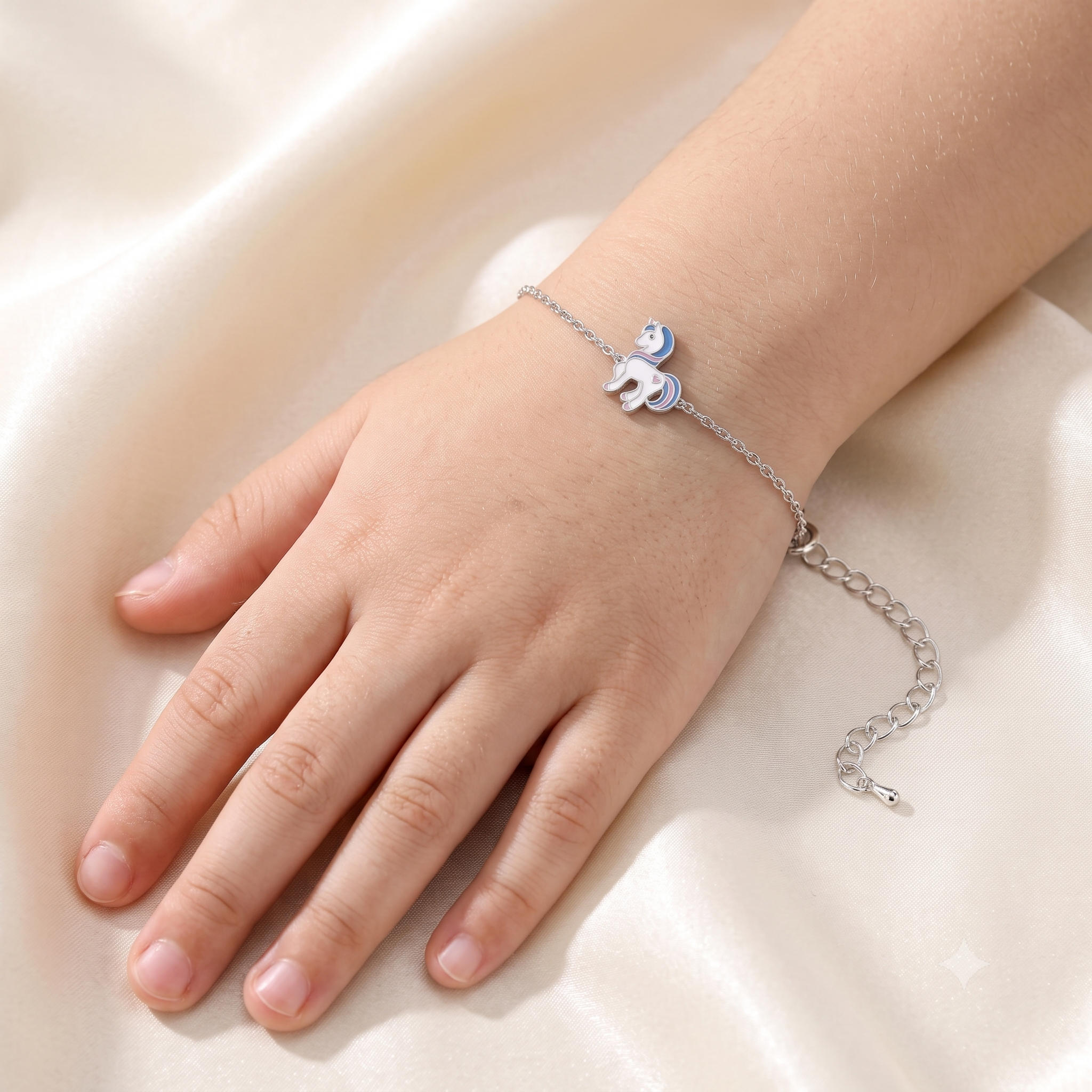 Silver Kids Unicorn Bracelet