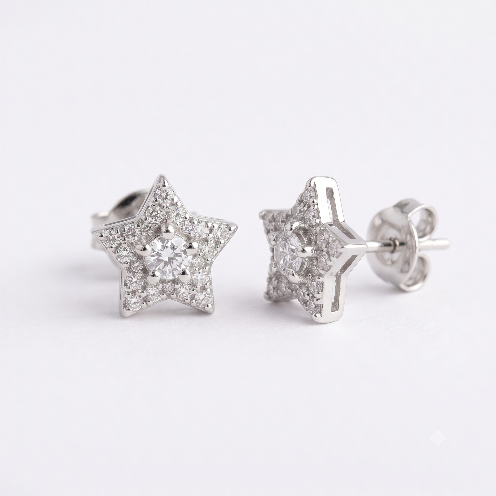 Silver Little Star in Star Earrings