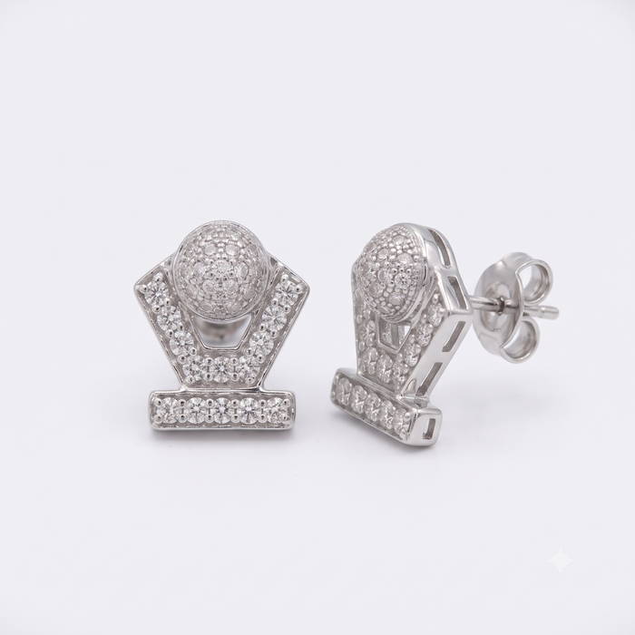 Silver Sparkling Trophy Earrings