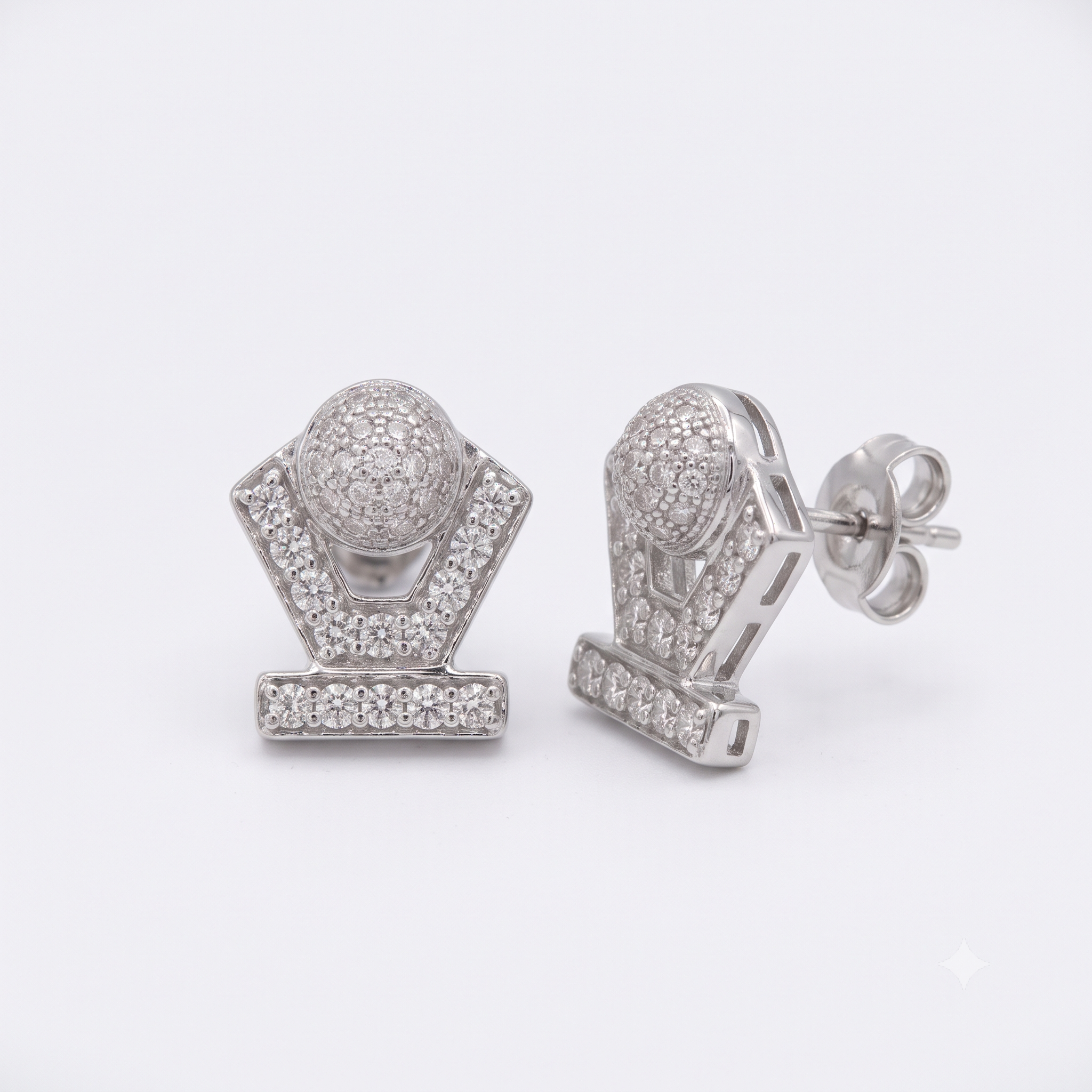 Silver Sparkling Trophy Earrings